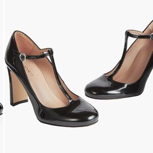 Elegant Black T-Strap Heels